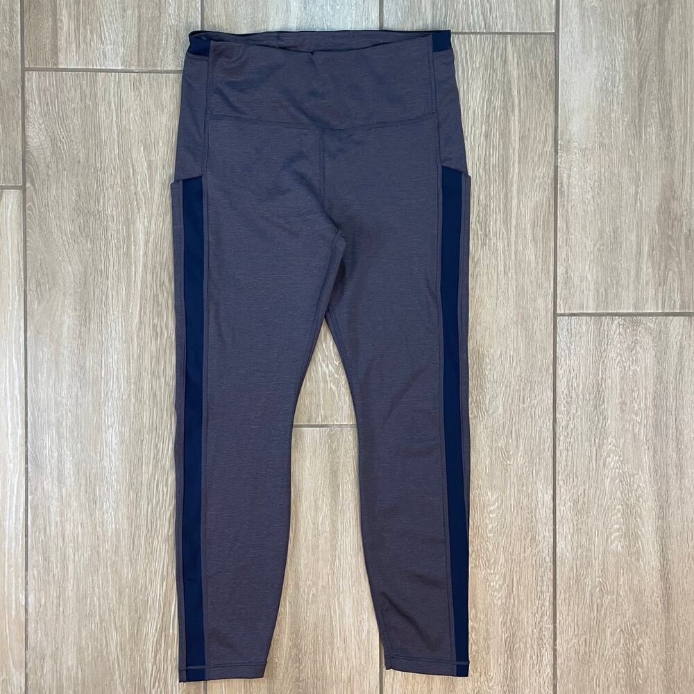 Athleta Stash Pocket Leggings Womens Medium Blue Gray 7/8 High Rise Tight